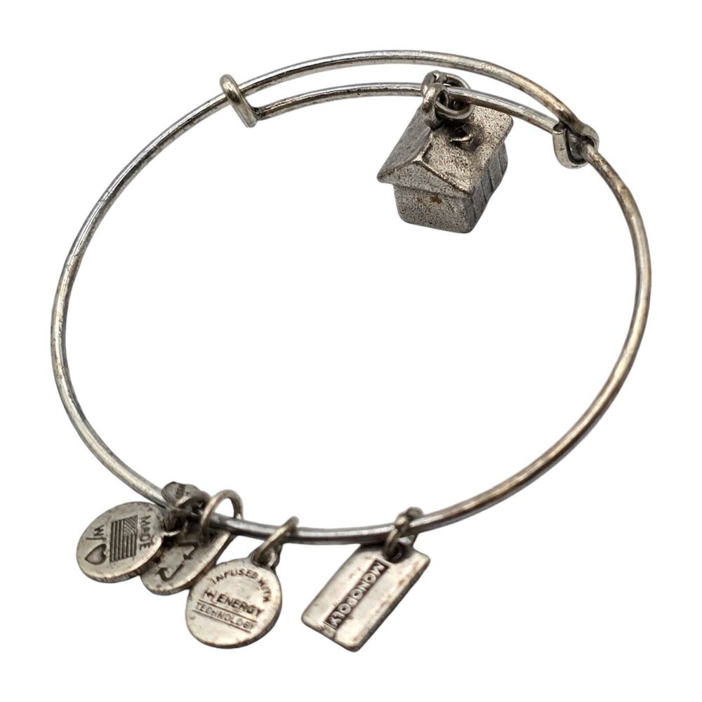 Vintage Bracelet Alex and Ani Monopoly House Charm 7" Matte Silver Please Read - Picture 1 of 5